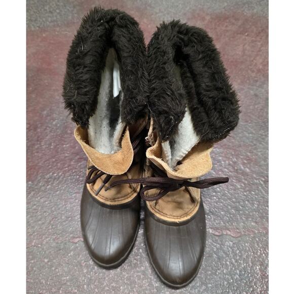 Sorel Manitou Leather Duck Boots Womens US 8 Lined Kaufman Waterproof Canada - Picture 3 of 12